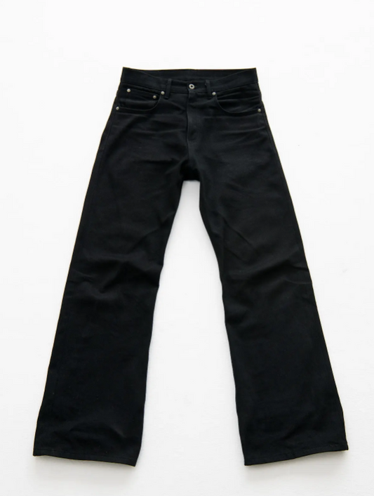 Straight Flared Denim "Jet Black"